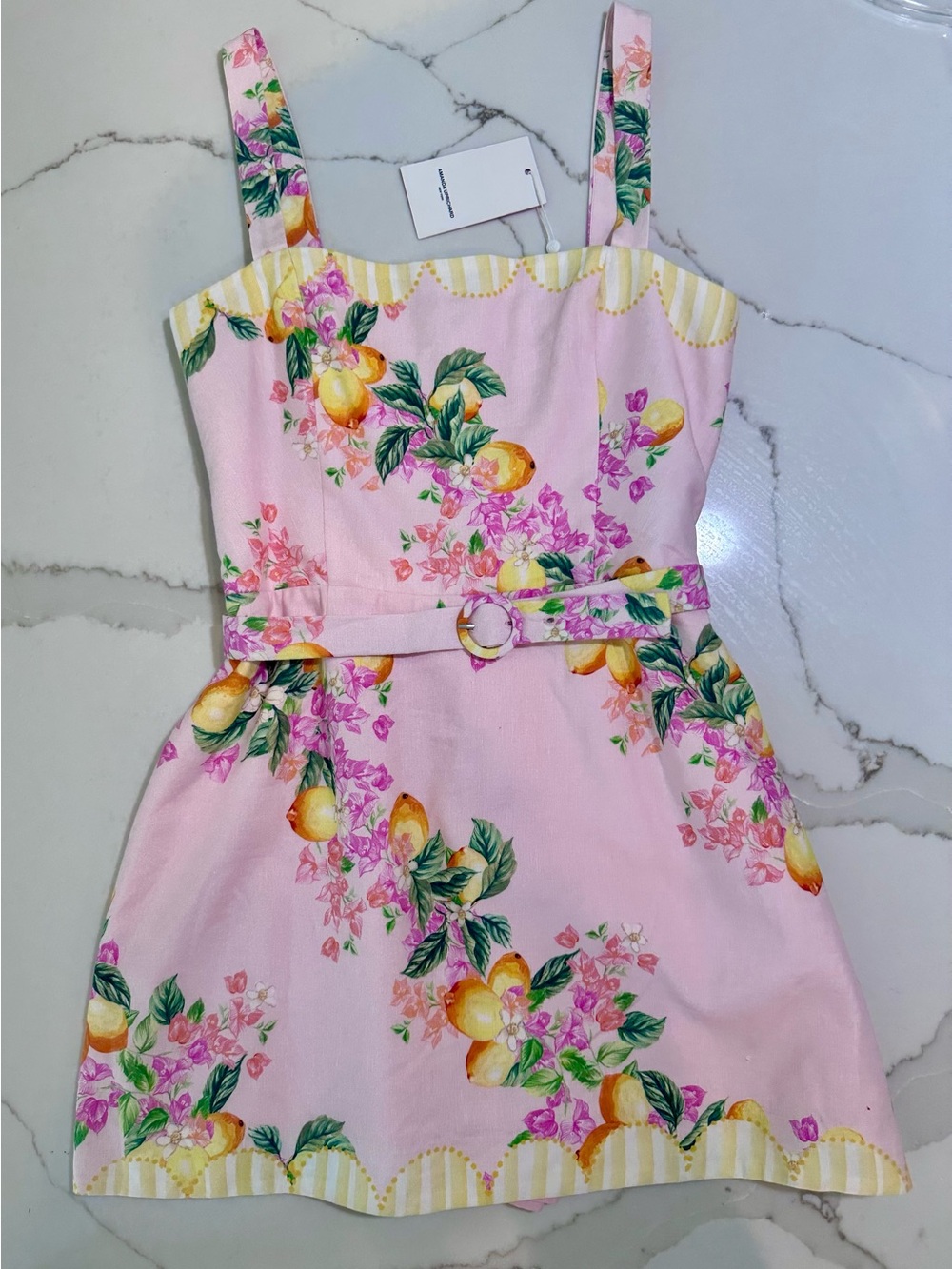 Amanda Uprichard Judie Romper in Lemoncello - Picture 6 of 7